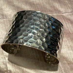 Silver Stainless Steel Cuff Honeycomb Style 6-8”
